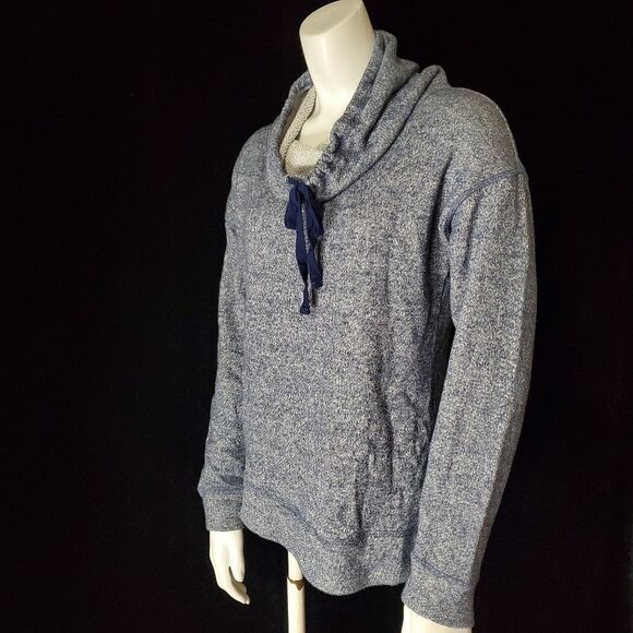 Old Navy Blue Heathered Cowl Neck Sweatshirt (S) - Picture 1 of 5